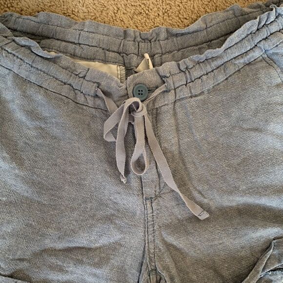 Vintage Old Navy Women’s Linen Denim oversized Boxer Shorts‎ size 6 draw string - Picture 2 of 6